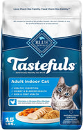 Blue Buffalo Tastefuls Natural Dry Food for Adult Indoor Cats, Chicken & Brown Rice Recipe, 15-lb. Bag