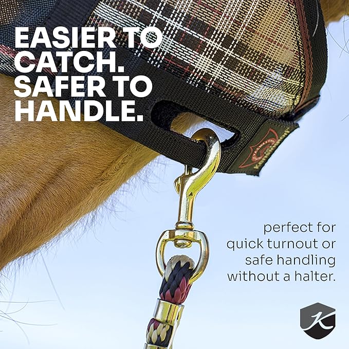 Kensington UViator CatchMask Horse Fly Mask with Web Trim UV Eye Protection Mask for Horse - Large, Imperial Jade