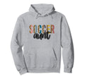 Soccer Aunt Leopard Cheetah Trendy Hoodie - Minimalist Print Unisex