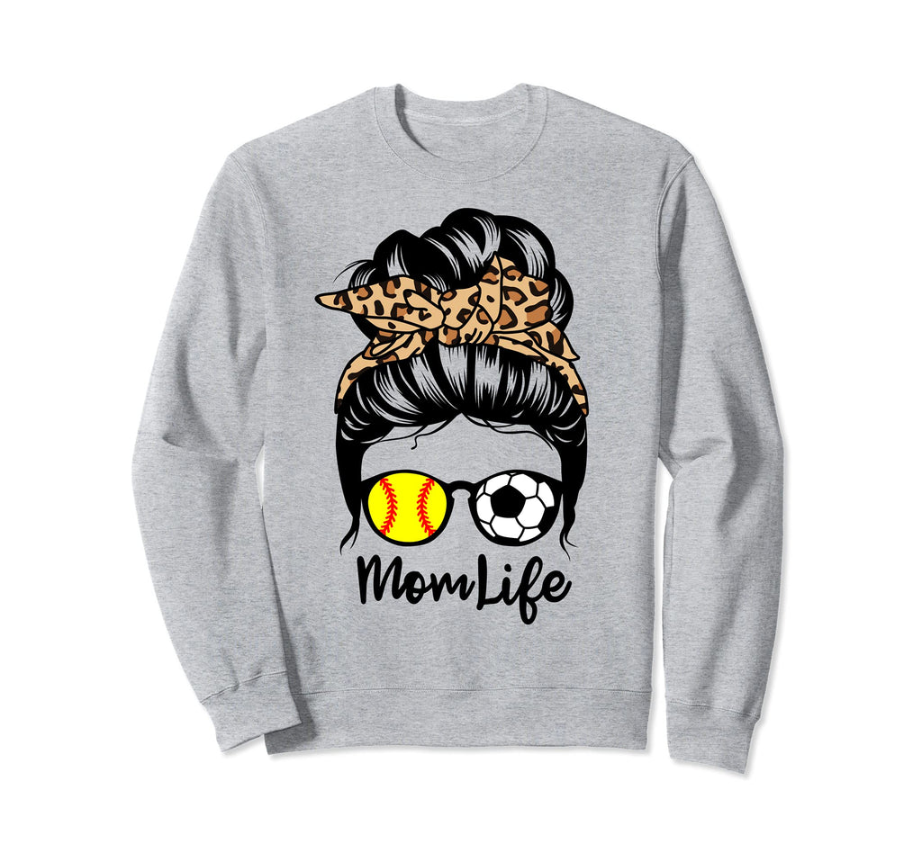 Mom Life Messy Bun Hair Funny Sweatshirt - Streetwear Style for Adults