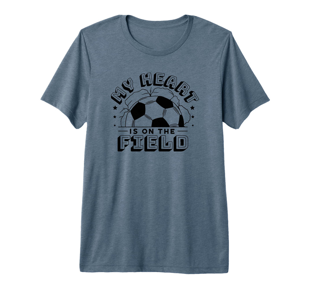 My Heart Is Field Funny Soccer T-Shirt - Streetwear Style for Adults