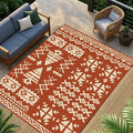WILDROOTS 9x12 Feet Plastic Exotic Red Outdoor Rug, Stain Resistant Waterproof Reversible Outdoor Patio Rug, Fade Resistant Camping Rug