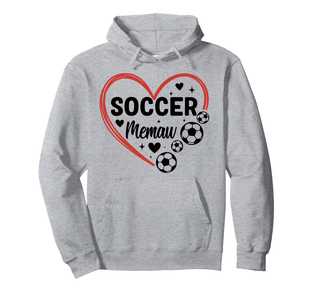 Soccer Memaw Heart Soccer Player Hoodie - Casual Everyday Wear for Adults