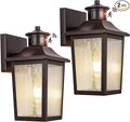 Oil Rubbed Bronze Motion Sensor Outdoor Lights 2 Packs - Waterproof Dusk to Dawn Outdoor Lighting, Brown Exterior Garage Light Fixture, Porch Light Outside Wall Mount for House, Front Door, Anti-Rust
