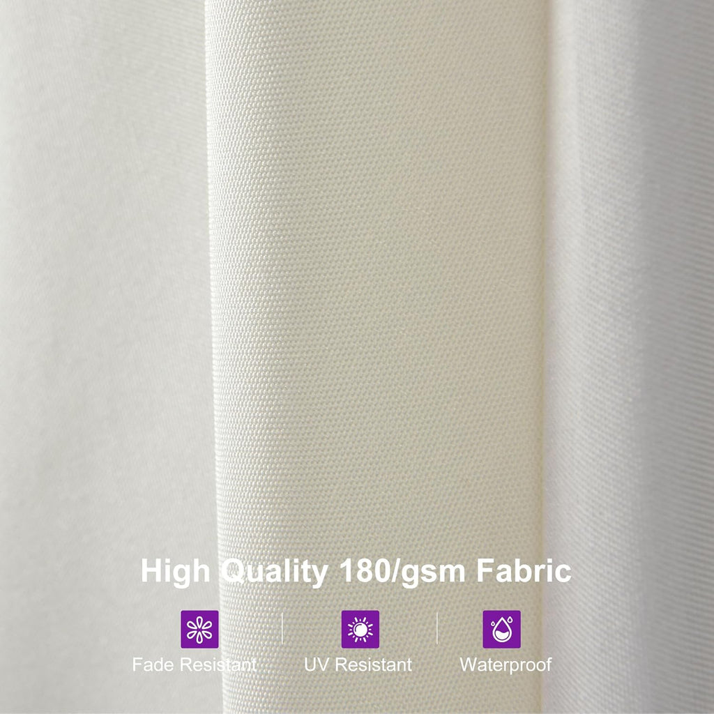 PURPLE LEAF 14ft Patio Market Umbrella Outdoor Double-Sided Umbrella with Base and Crank Rectangle Table Umbrella for Pool Deck Garden, White