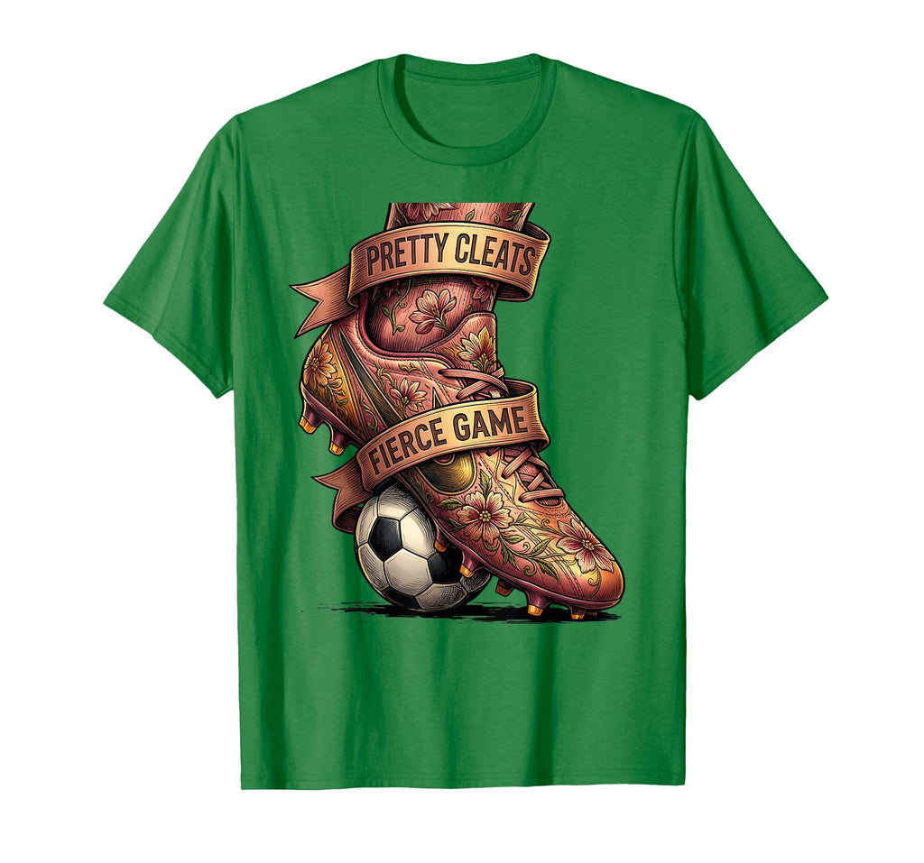 Pretty Cleats Fierce Game Womens Soccer T-Shirt - Trendy Graphic Unisex
