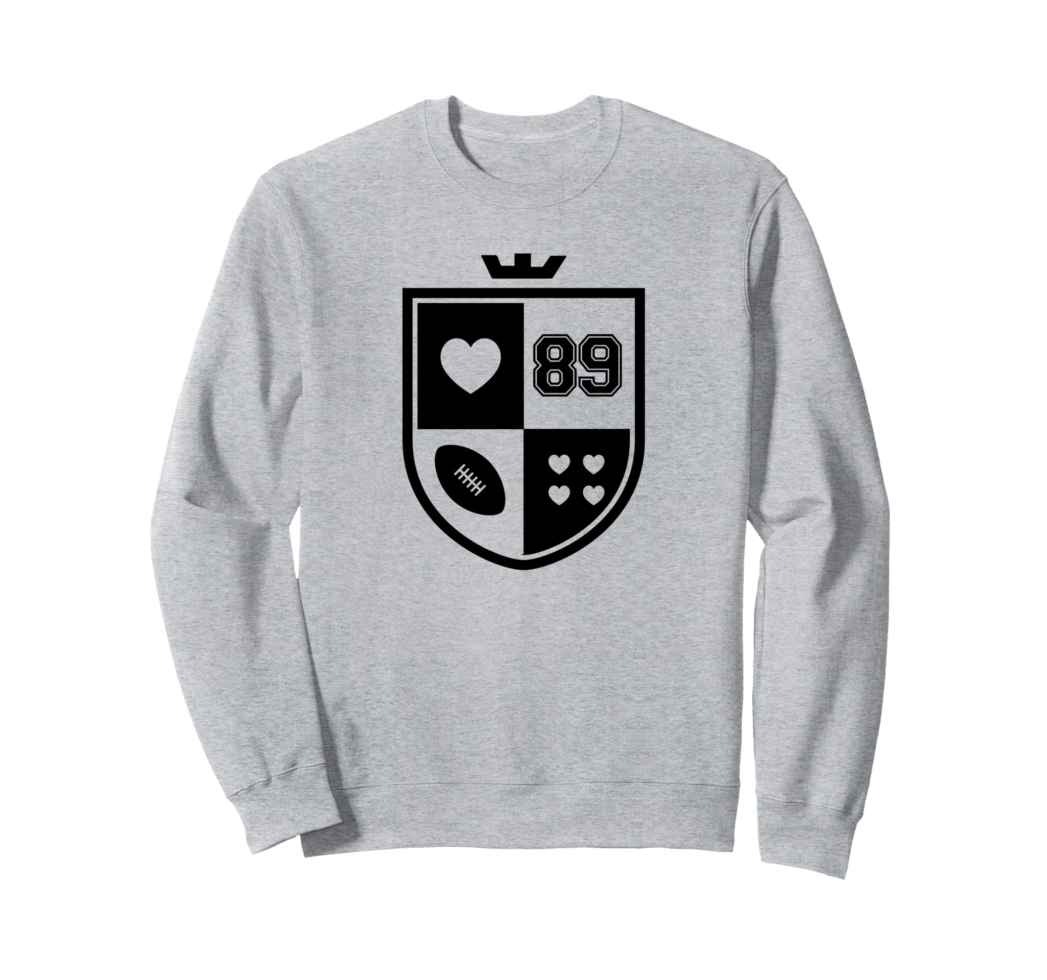 I Love Football I Heart Sweatshirt - Casual Everyday Wear for Adults