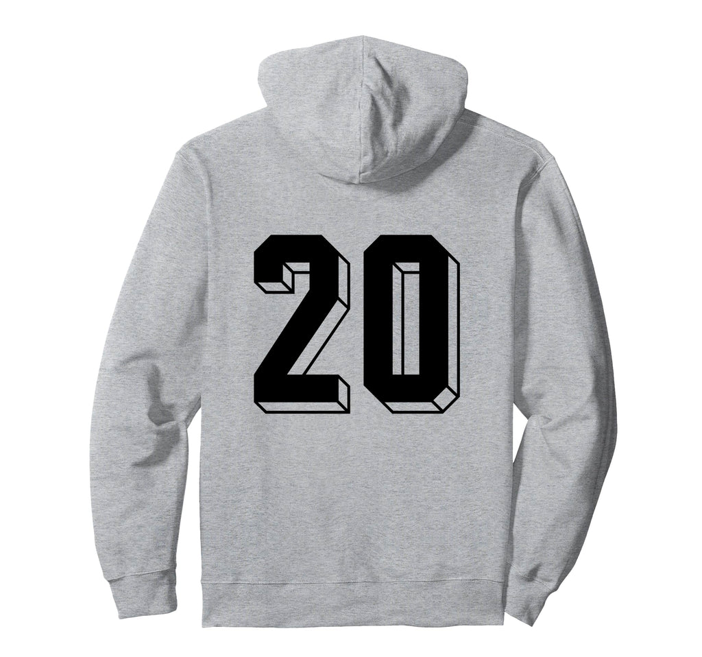 Number 20 Backside 80S 90S Team Jersey Hoodie - Trendy Graphic for Adults