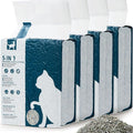 Vealind Cat Litter Fast Clumping Tofu Cats Litter, Flushable Ultra Absorbent 5 in 1 Dust-Free Flushable Odor Free Activiated Carbon Litter Pellets Unscented (4 PACK-32 Pounds)