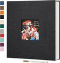 Spbapr Large Photo Album Self Adhesive 4x6 5x7 8x10 10x12 Pictures Magnetic Scrapbook Blank Linen Cover DIY Album with A Metal Pen 13.2"x12.8"40pages