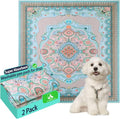 Aitmexcn Washable Pee Pads for Dogs, Reusable 24’’x 48’’ Waterproof Boho Mats for Puppy, Guinea Pig, Rabbit,Highly Absorbent,Ultra Soft, Non-Slip,Machine Washable,Stylish Design,2 Pack