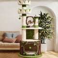 73‘’ Tall Flower Cat Tree for Indoor Cats Large Adult, Luxury Cat Tower with Scratching Post, Heavy Duty Modern Cat Furniture for Large Cats, Removable Mats, Multi-Level Cat House with Toy Ball