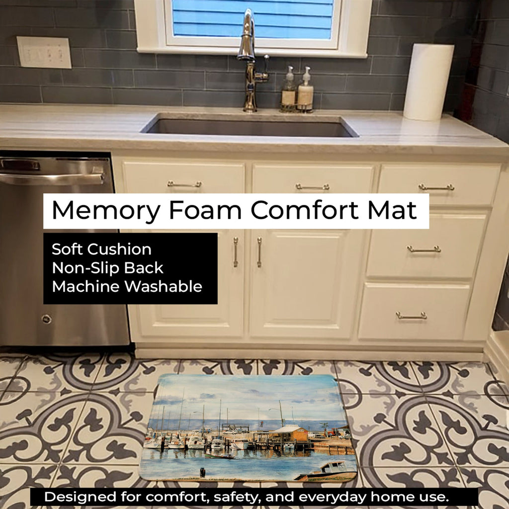 The Pass Bait Shop Memory Foam Kitchen Mat Machine Washable Anti-Fatigue Cushion Comfort Bath or Kitchen Rug