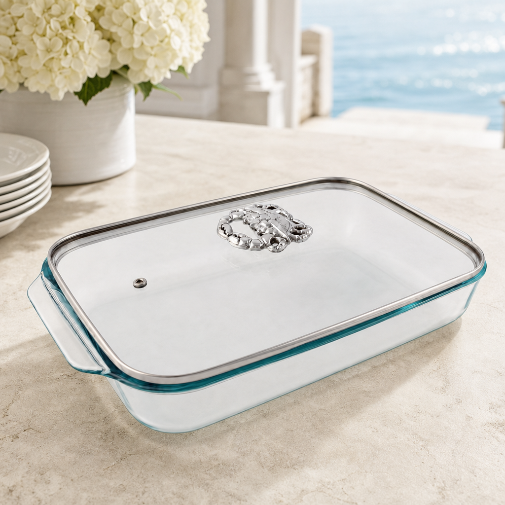 Crab Lid with Pyrex 3 quart Baking Dish