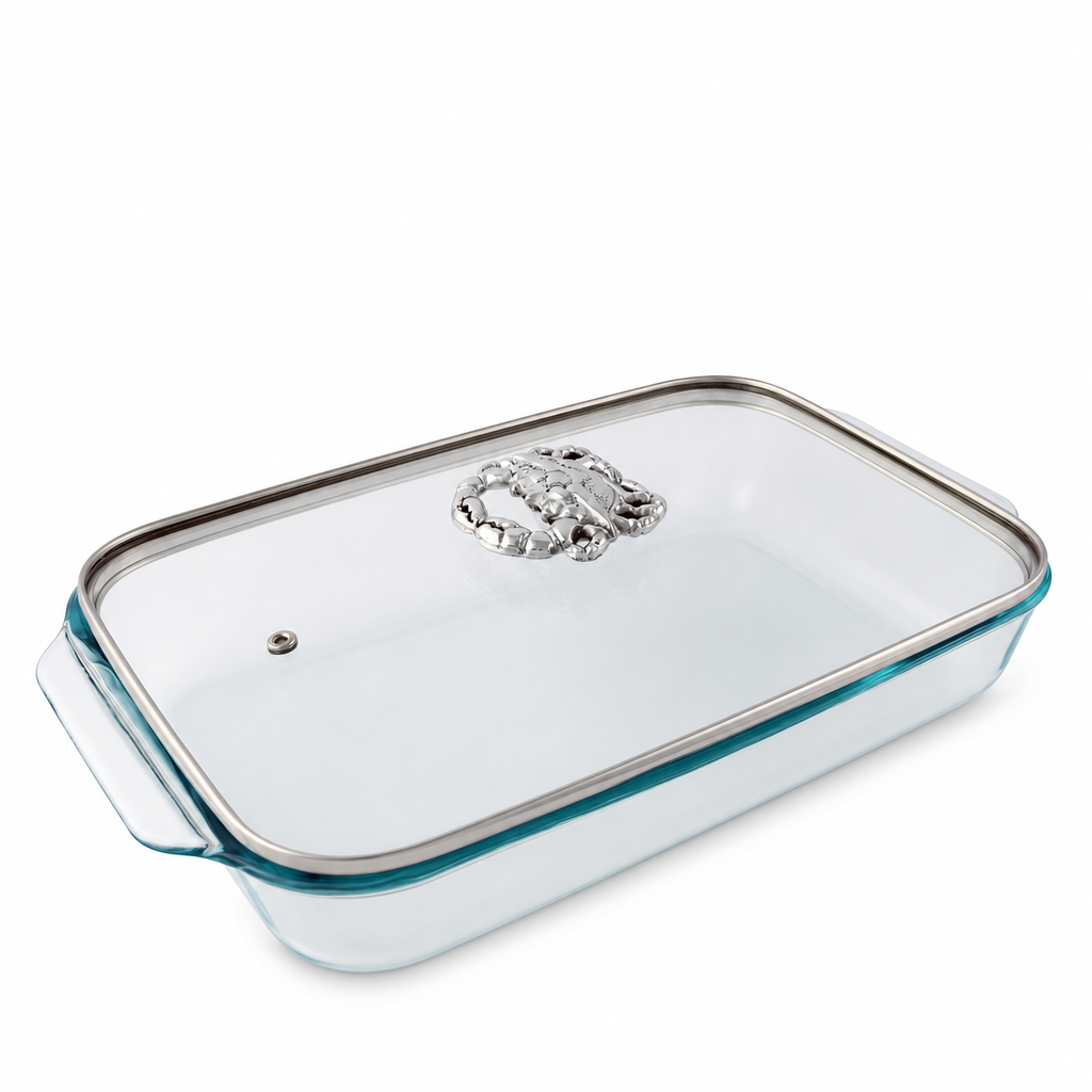 Crab Lid with Pyrex 3 quart Baking Dish