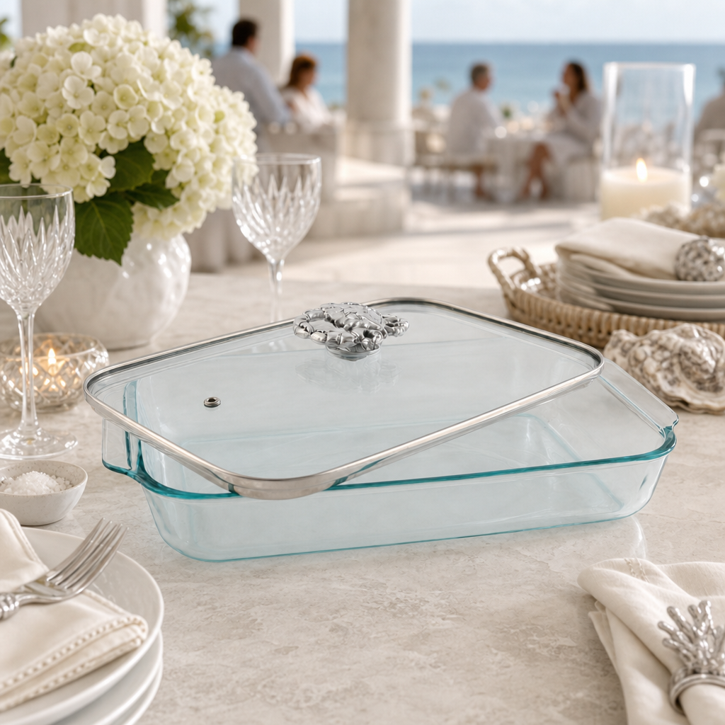 Crab Lid with Pyrex 3 quart Baking Dish