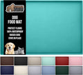 GORILLA GRIP 100% Waterproof Raised Edge BPA Free Silicone Pet Feeding Mat, Dog Cat Food Mats Contain Spills Protects Floors, Placemats for Cats and Dogs Water Bowl, Pets Accessories 23x15 Turquoise