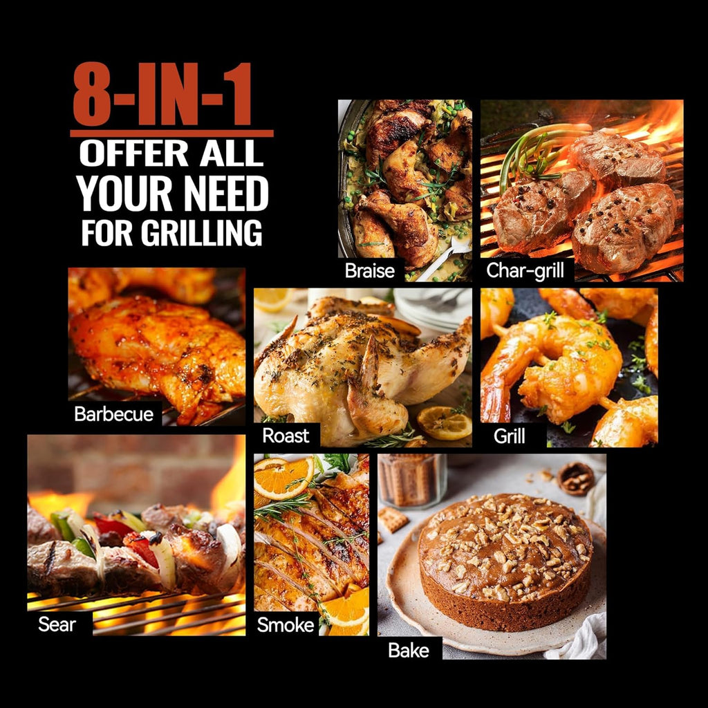 Z GRILLS Wood Pellet Grill Smoker with PID 2.1 Controller, 450°F Max Temperature, 8-in-1 BBQ Grill, 459 Square Inches Cook Area, Meat Probes, Rain Cover (450E PRO)