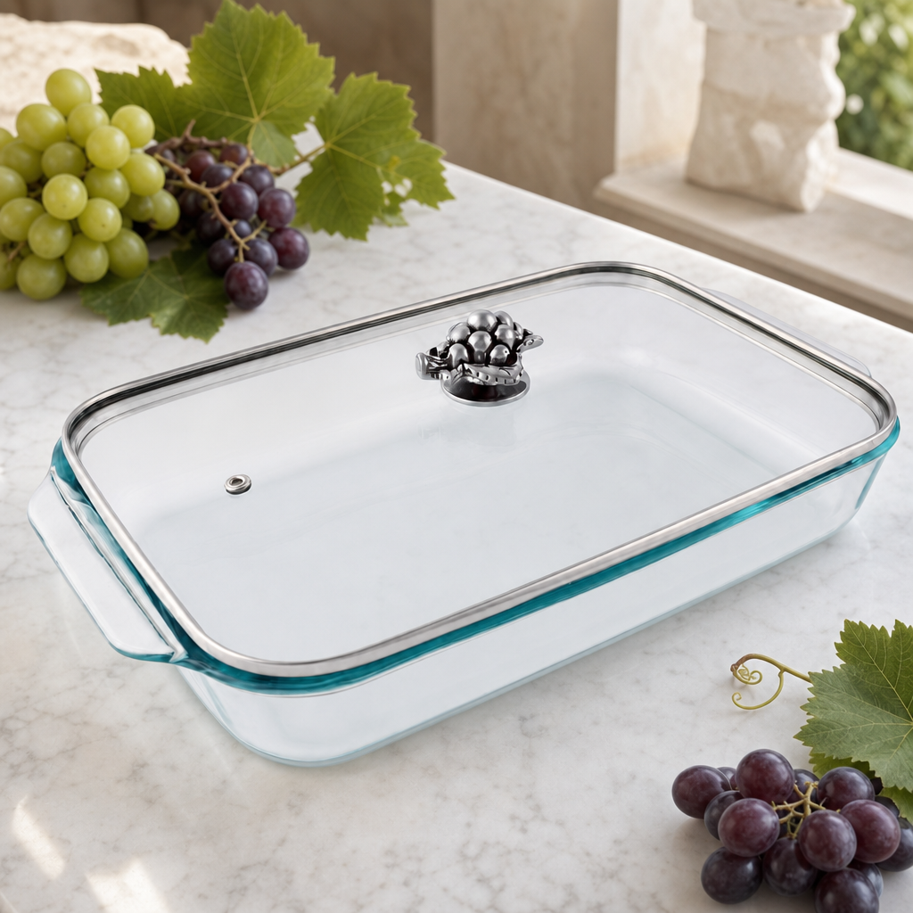 Grape Lid with Pyrex 3 quart Baking Dish