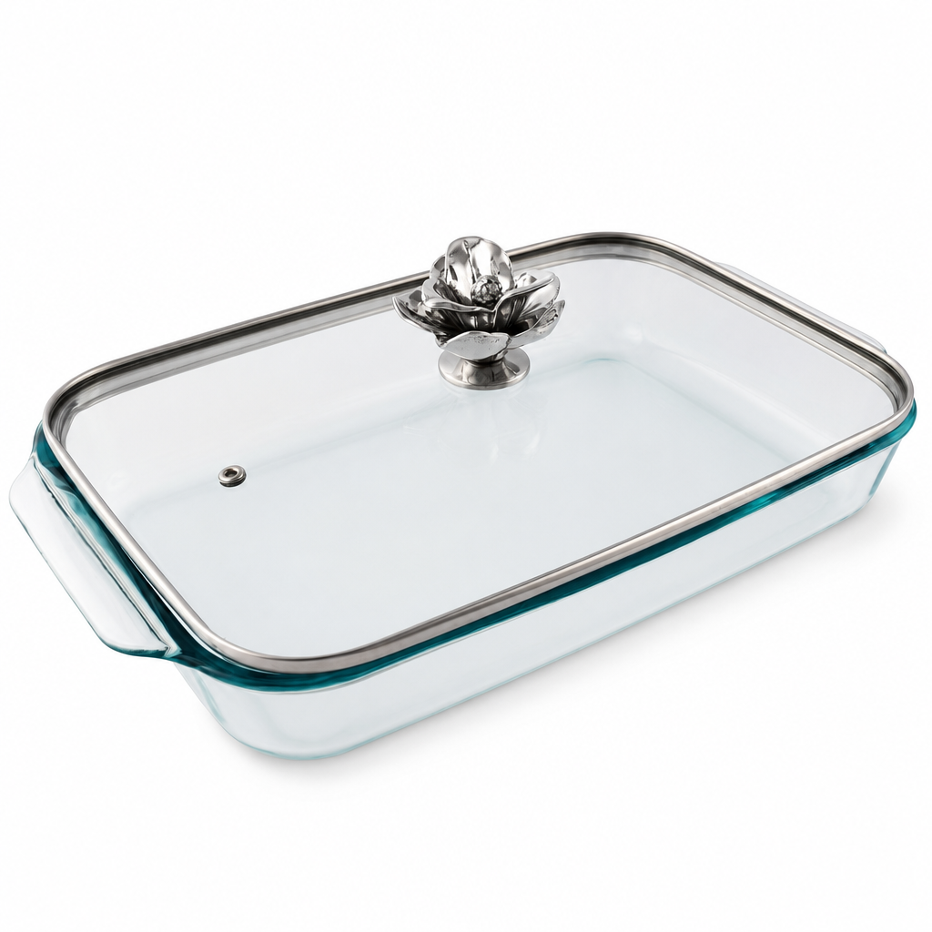 Magnolia Lid with Pyrex 3 quart Baking Dish