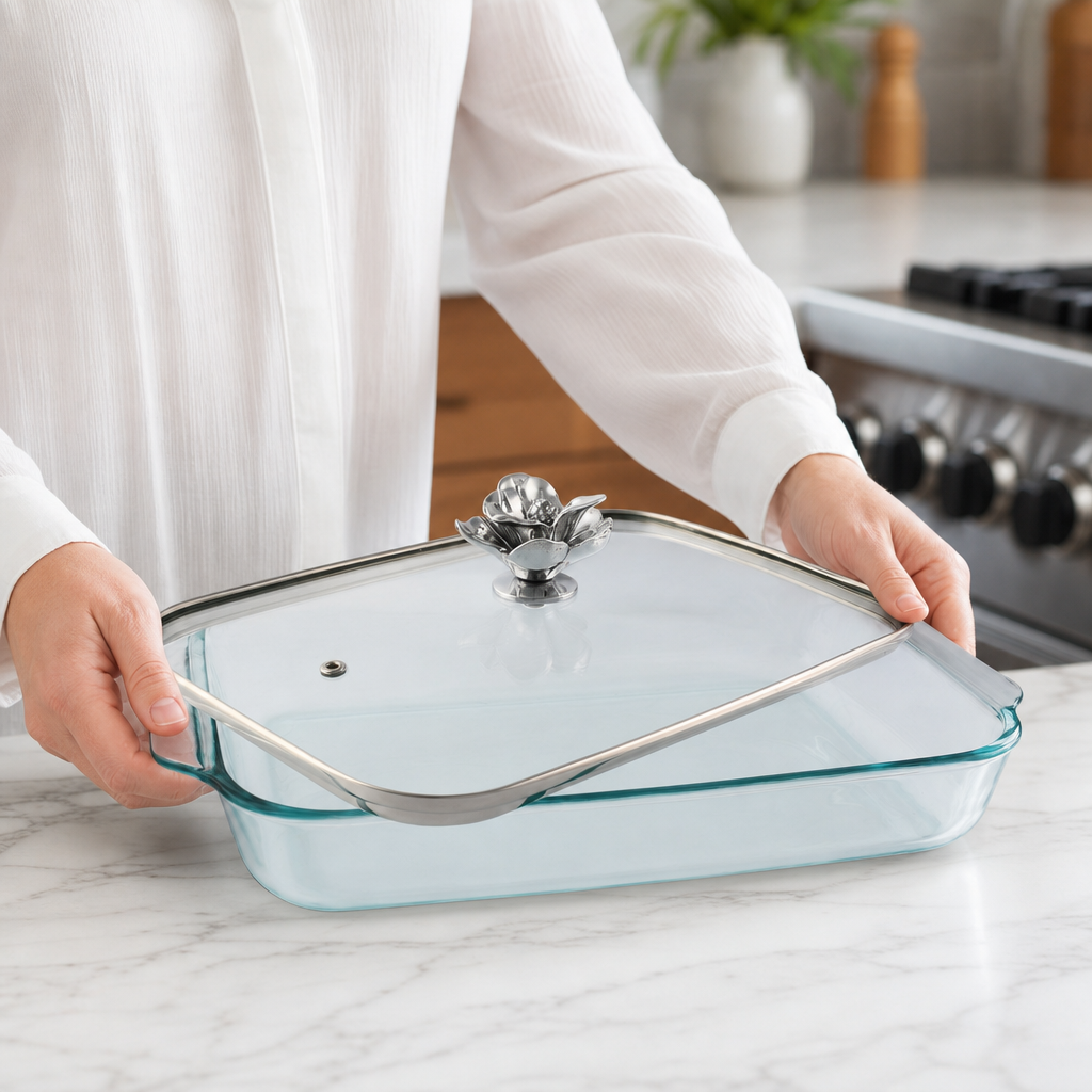 Magnolia Lid with Pyrex 3 quart Baking Dish