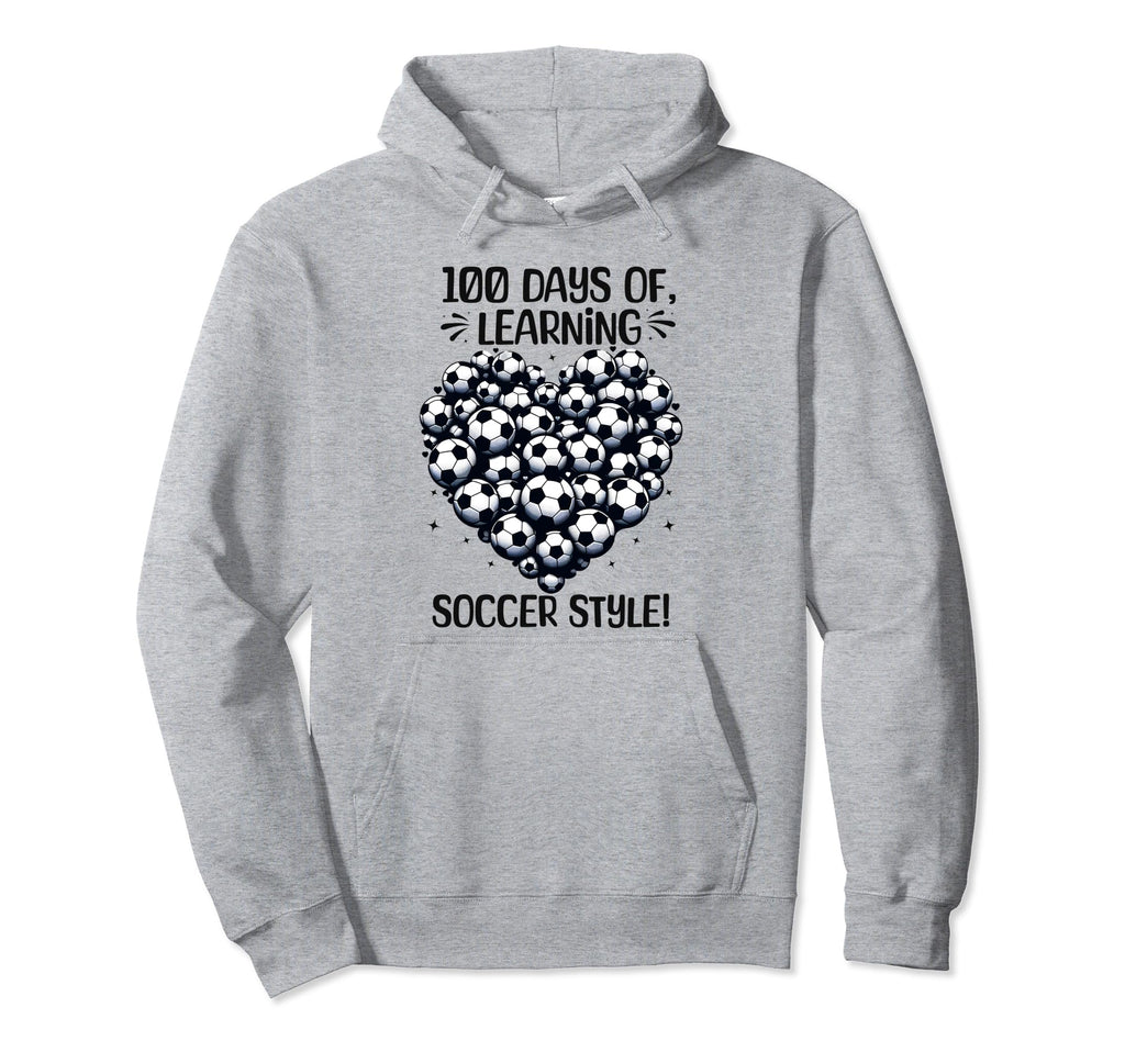 100 Days School Soccer Heart Love 100Th Hoodie - Fun Novelty Design Unisex