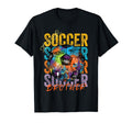 Colorful Soccer Brother Ball Distressed T-Shirt - Graphic Print Men Women