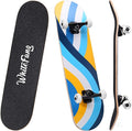 WhiteFang Skateboards for Beginners, Complete Skateboard 31 x 7.88, 7 Layer Canadian Maple Double Kick Concave Standard and Tricks Skateboards for Kids and Beginners