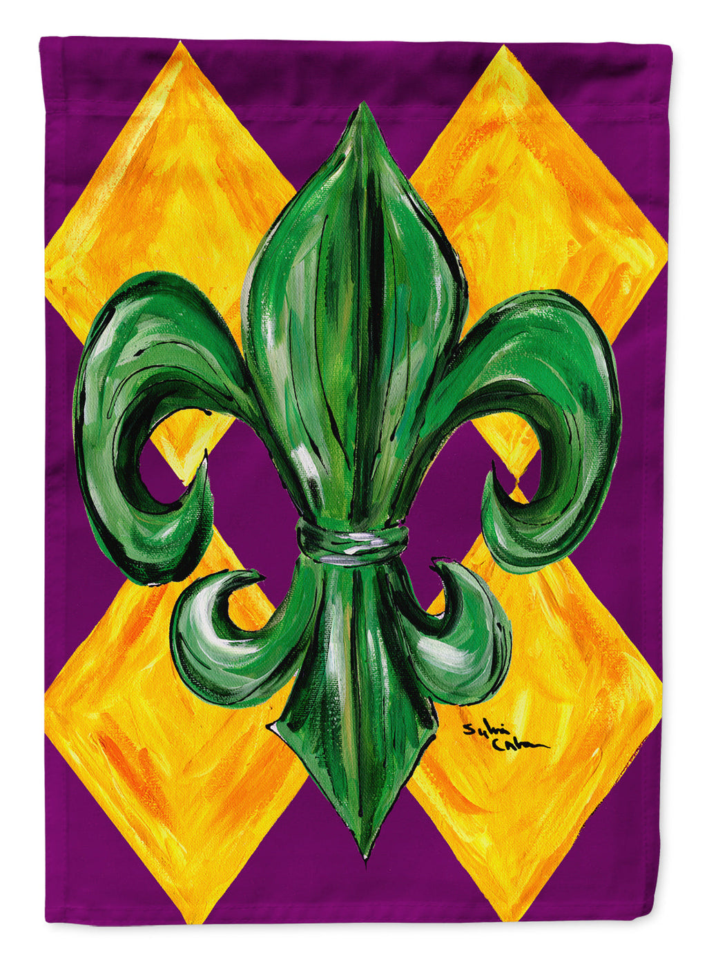 Mardi Gras Fleur de lis Purple Green and Gold Garden Flag Mailbox Decorative Yard Banner Outside Patio Artwork for Flower Beds, Garden Size, Multicolor