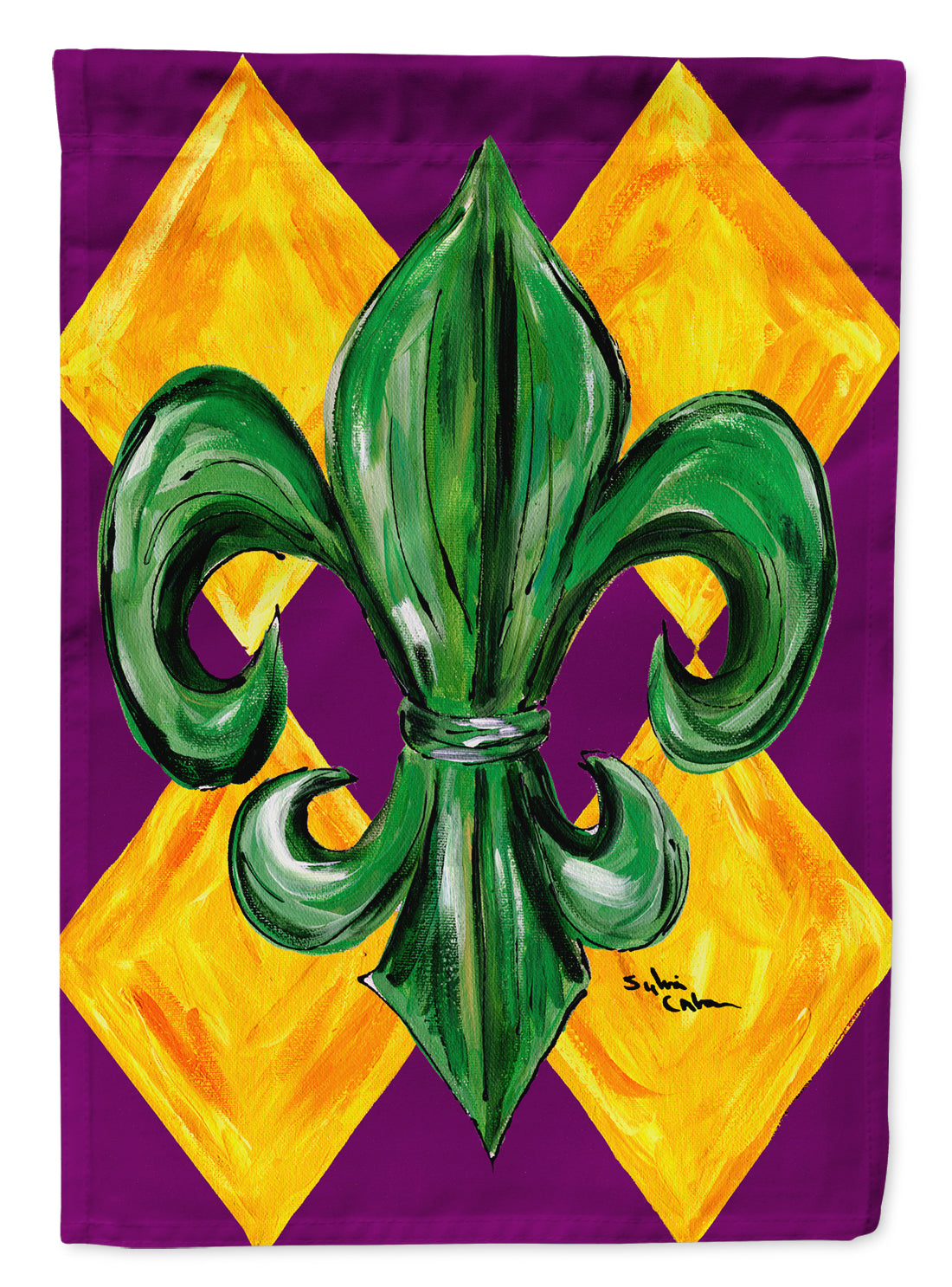 Mardi Gras Fleur de lis Purple Green and Gold Garden Flag Mailbox Decorative Yard Banner Outside Patio Artwork for Flower Beds, Garden Size, Multicolor