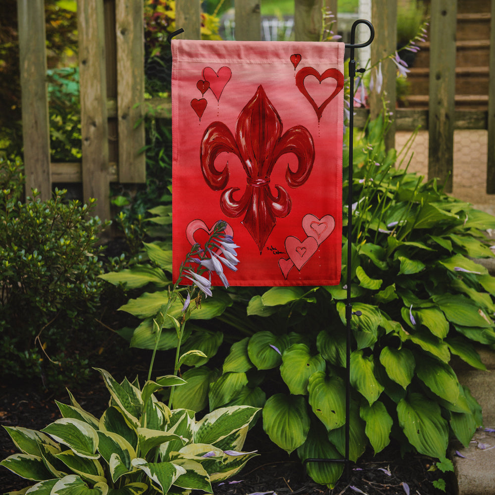 Valentine's Day Fleur de lis Garden Flag Mailbox Decorative Yard Banner Outside Patio Artwork for Flower Beds, Garden Size, Multicolor