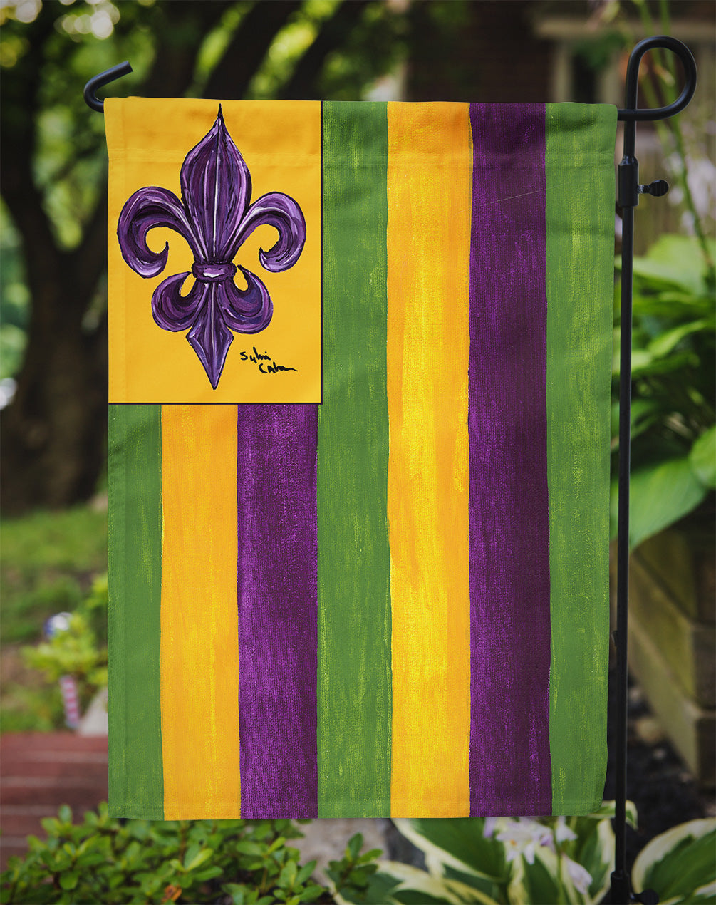 Mardi Gras Fleur de lis Nation Garden Flag Mailbox Decorative Yard Banner Outside Patio Artwork for Flower Beds, Garden Size, Multicolor