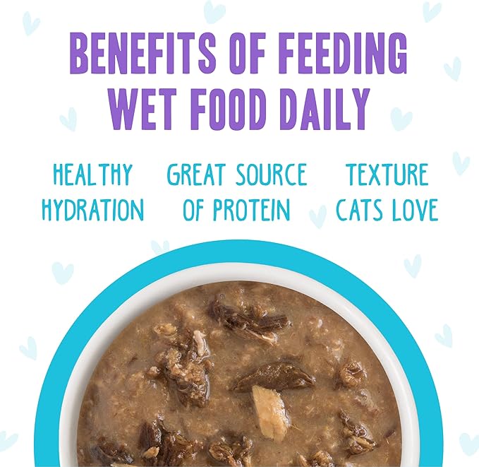 Weruva B.F.F. OMG - Best Feline Friend Oh My Gravy!, Variety Pack, Potluck O' Pouches, Wet Cat Food, 2.8Oz Pouches (Pack of 12)