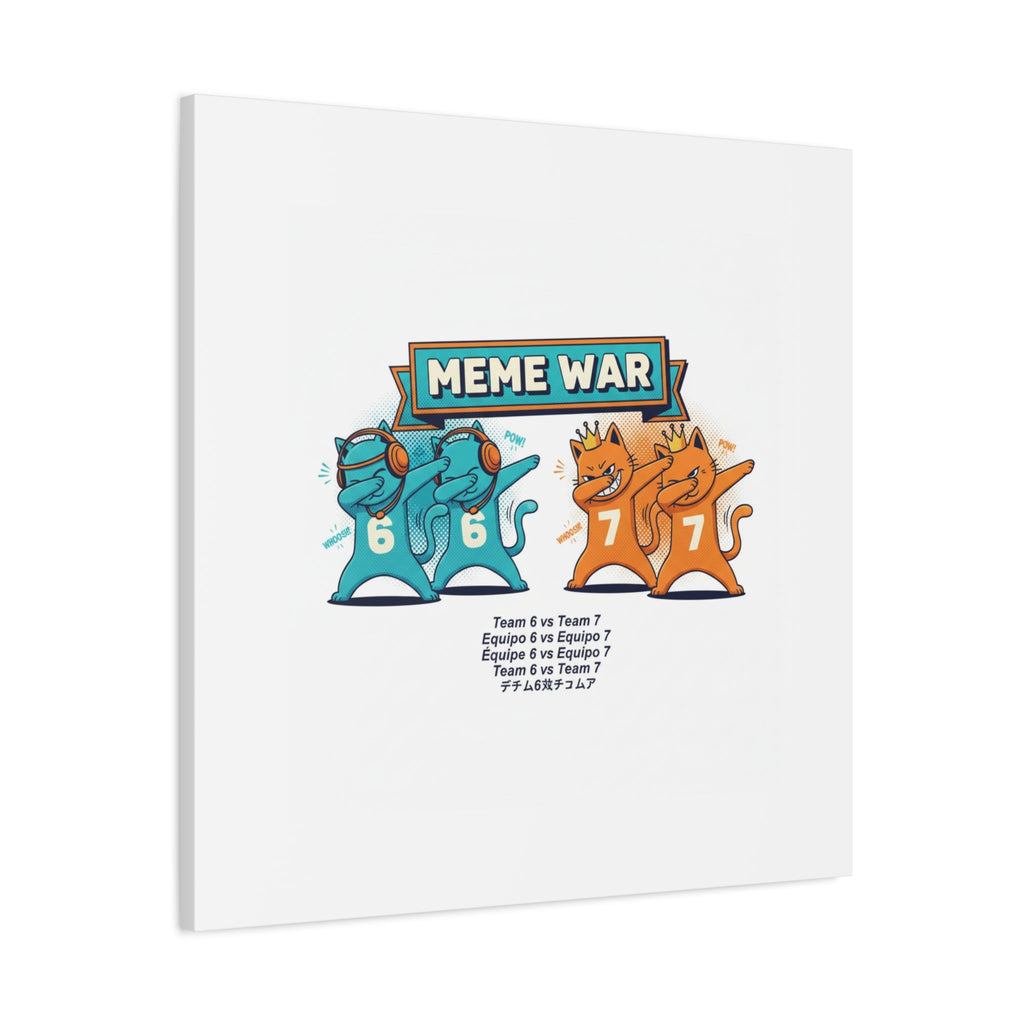 Meme War: Six vs. Seven Canvas Wall Art