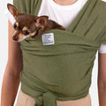 Dog Sling Carrier for Small Dogs - Anti-Anxiety Cat Sling, Puppy Pouch - Pet Sling in Gray Black Blue Green Pink Yellow (Green, Standard)