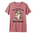 Kawaii Just Who Loves Soccer Unicorns T-Shirt - Custom Art Print Men Women