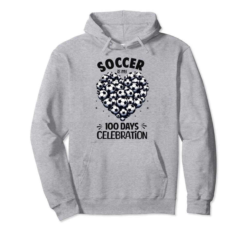 100 Days School Soccer Heart Love 100Th Hoodie - Novelty Apparel Unisex