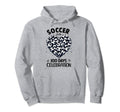 100 Days School Soccer Heart Love 100Th Hoodie - Novelty Apparel Unisex