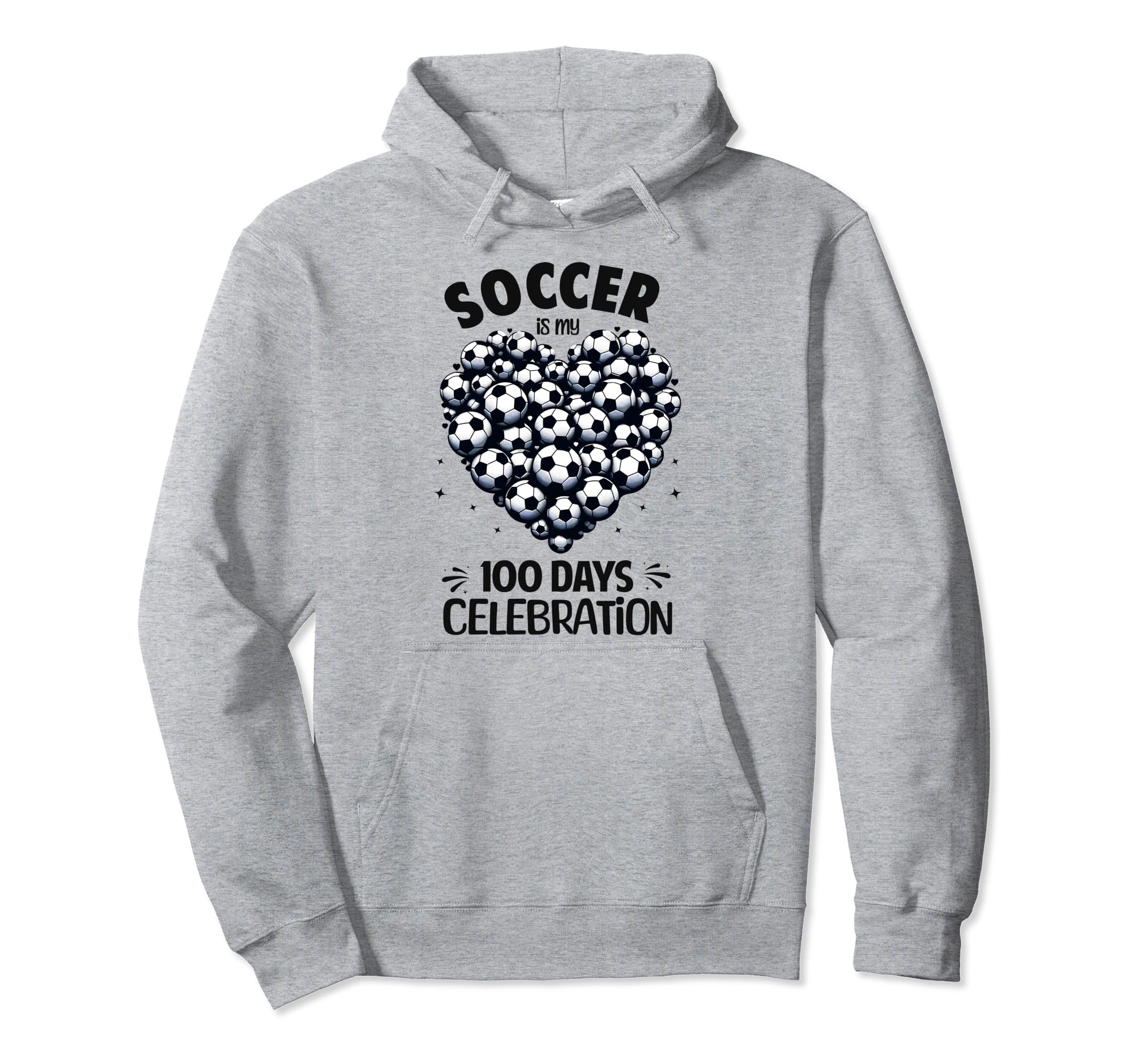 100 Days School Soccer Heart Love 100Th Hoodie - Novelty Apparel Unisex