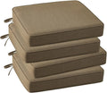 Outdoor Sunbrella Square Corner Seat Cushion, 18.5"x16"x3", Set of 4, Non Slip Seat Cushion Pads with Removable Cover for Patio Furniture, Garden Yard Lawn, Specrtum Caribou
