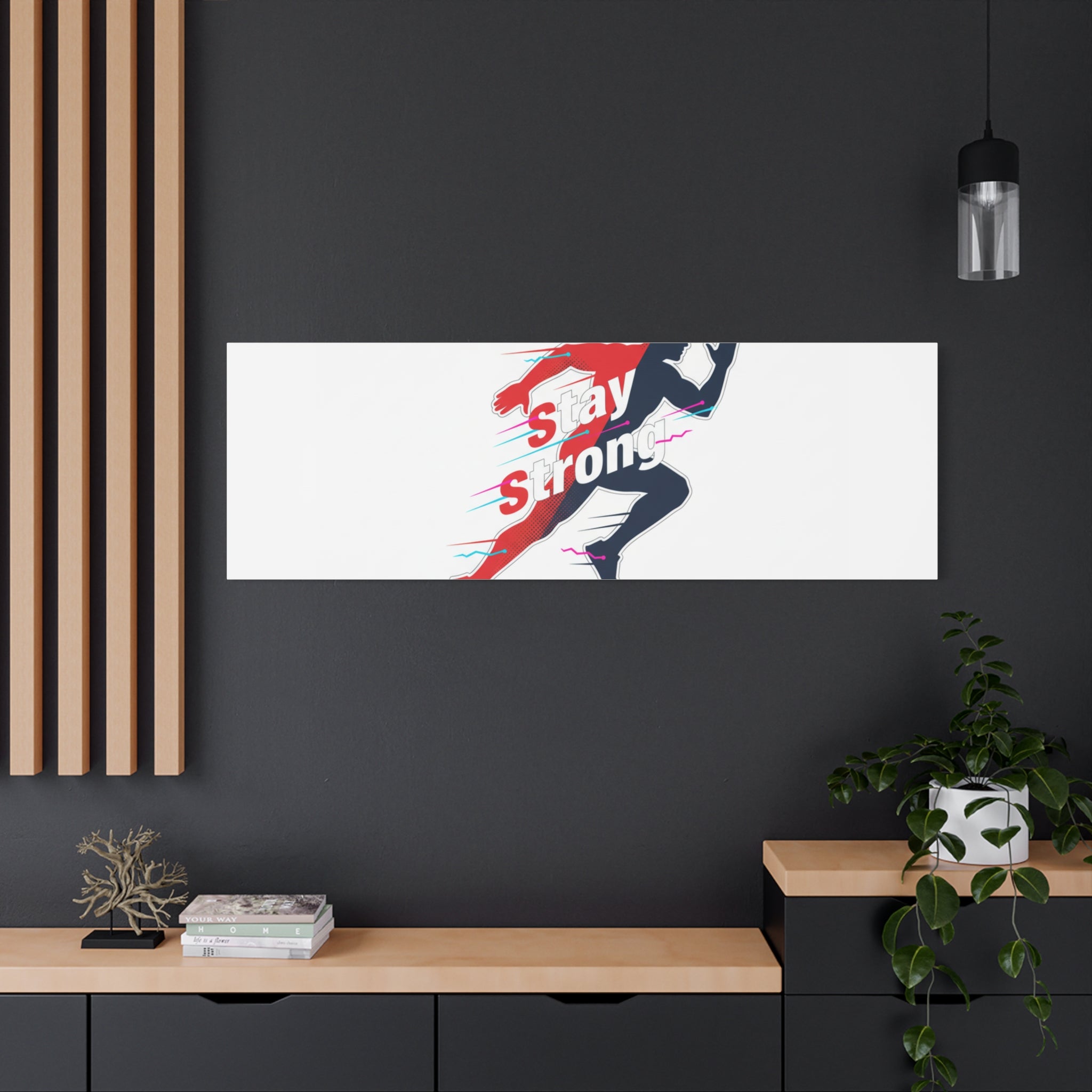 Stay Strong Runner Canvas | Fitness Motivation, Gym Wall Art