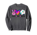 Peace Love Soccer Tie Dye Soccer Sweatshirt - Trendy Graphic for Adults