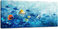 Extra Large Wall Art Tropical Fish Canvas Living Room Pictures Framed Prints Ocean Blue Oversize Wall Decor Animal Painting Artwork for Bedroom Dining Office Home 60"x30"