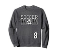 Number 8 Soccer Mom Mothers Day Sweatshirt - Fun Novelty Design for Adults