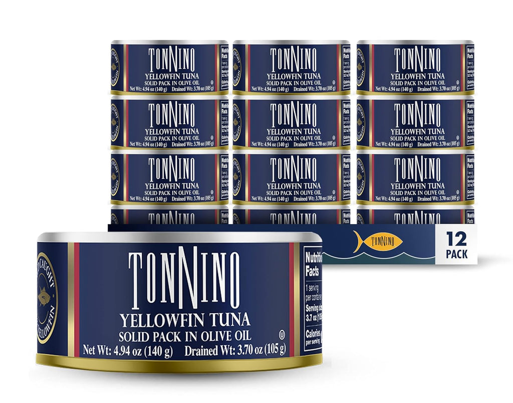 Tonnino Yellowfin Tuna Fillets in Olive Oil, 4.9 Oz. (Case of 12)