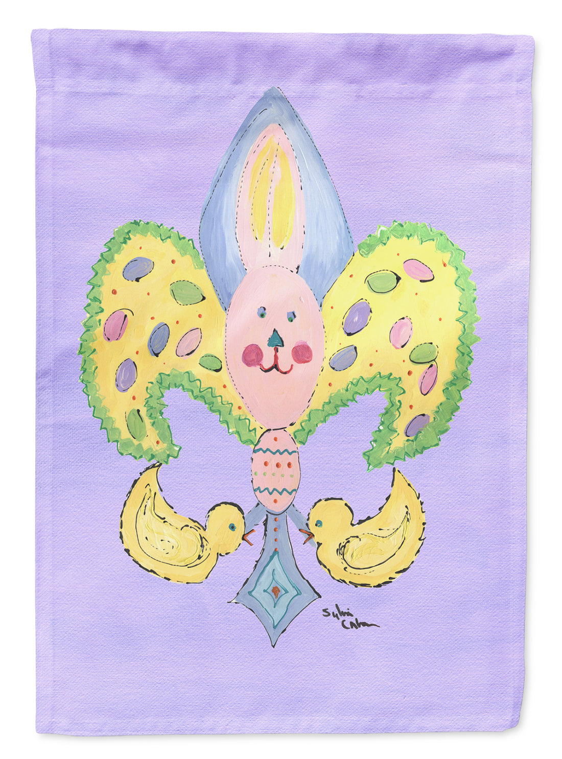 Easter Bunny Fleur de lis Garden Flag Mailbox Decorative Yard Banner Outside Patio Artwork for Flower Beds, Garden Size, Multicolor