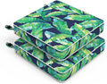 LVTXIII Patio Chair Cushions 22"x22"x3", Water-Repellent Outdoor Seat Cushions for Patio Furniture, Square Chair Pads with Ties for Home Garden Decoration, Set of 2, Hanalei Lagoon