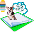 TidyFriend Dog Pee Pad Holder Tray Fits for 24” x 24” Wee Wee Pee Pads - Stable Grip, Raised Edges, Quick-Wipe Silicone Surface Dog Potty Tray Holder for Indoor Flooring Protection (Green)