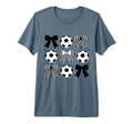 Soccer Coquette Bow Funny Coquette T-Shirt - Novelty Apparel for Adults