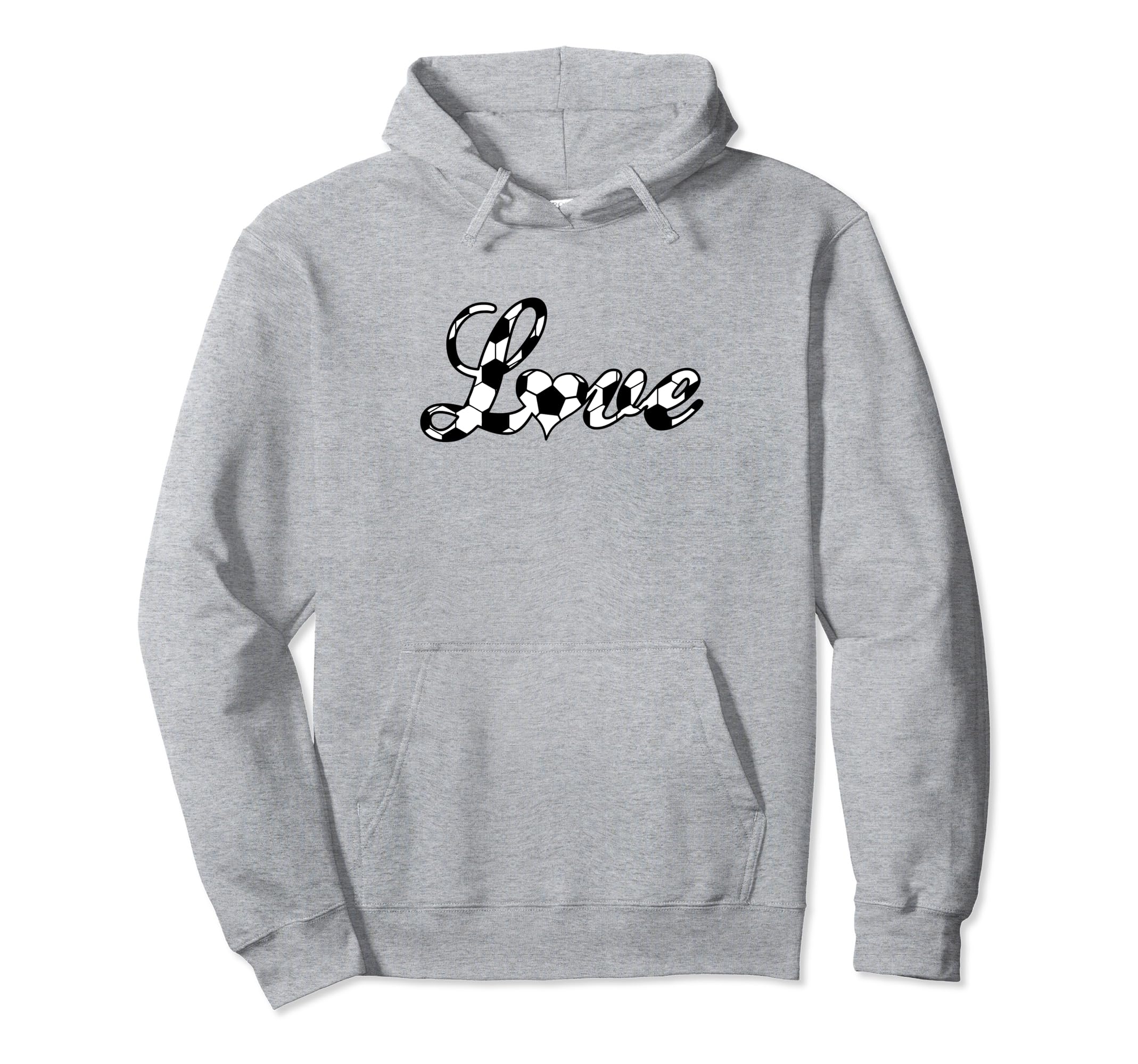 Love Soccer Ball Heart Soccer Mom Hoodie - Minimalist Print for Adults